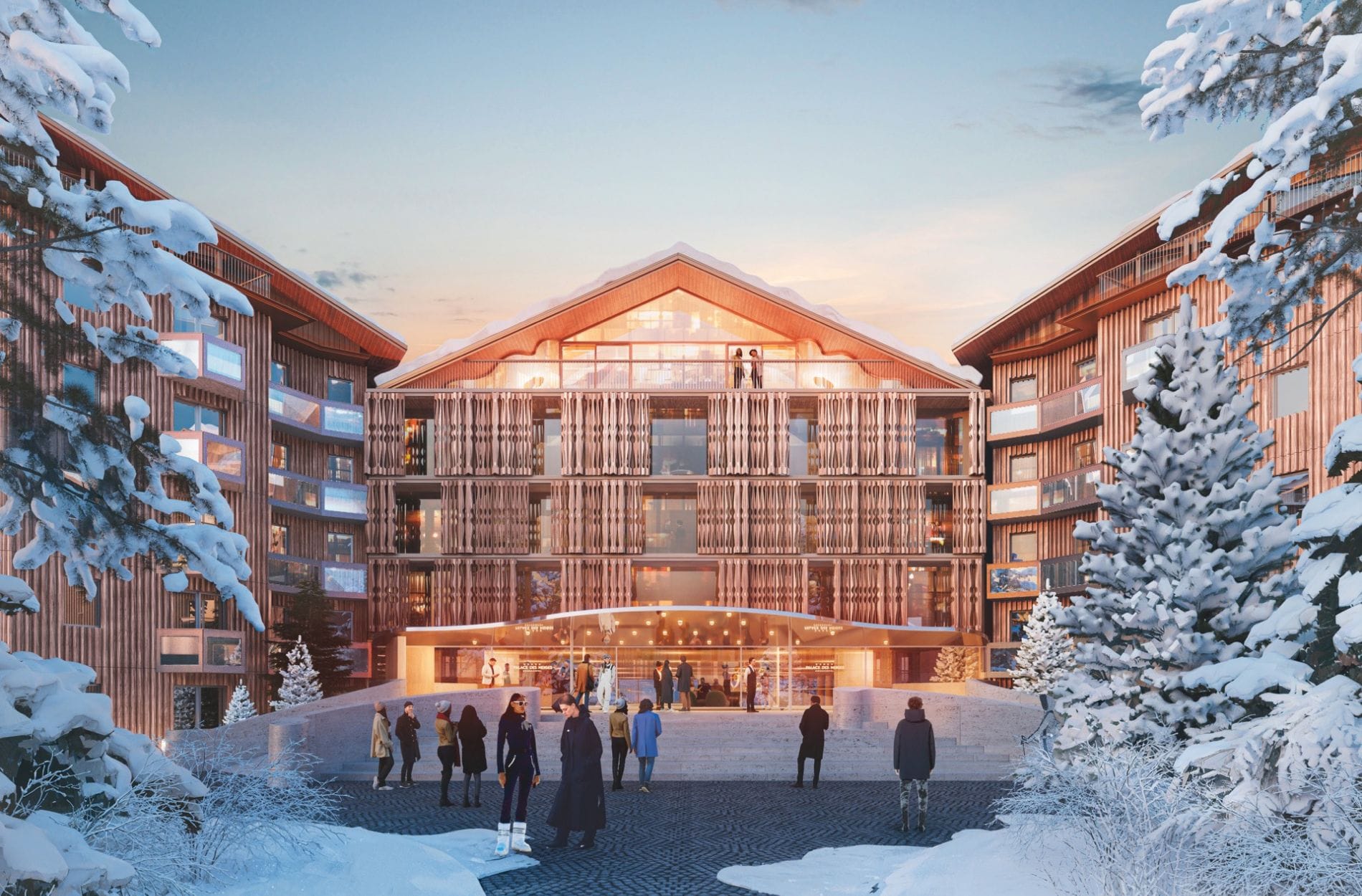 In der Wintersaison soll das Monte-Carlo One - Courchevel seine ersten Gäste begrüßen. © Herzog & de Meuron