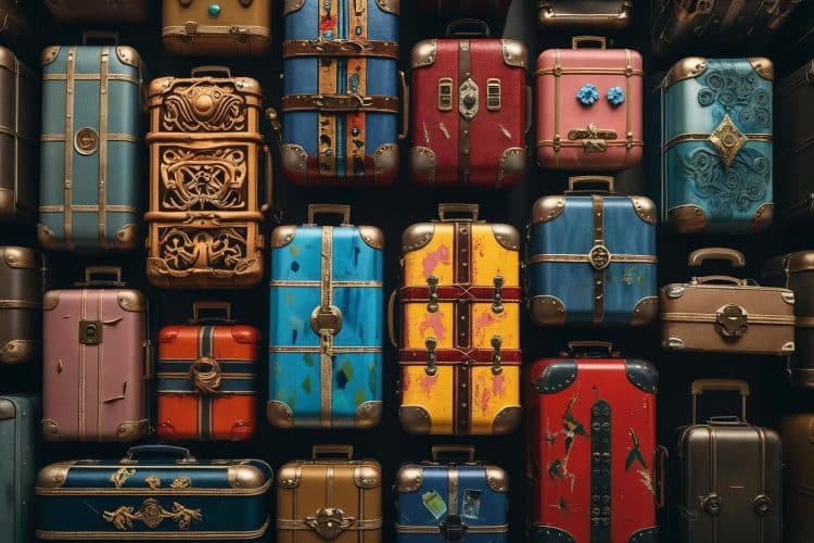 Draufsicht auf Koffer